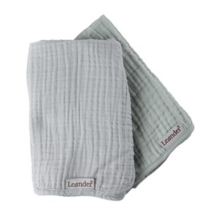 Leander Matty 2li Set Müslin Örtü, Pearl Grey / Sage Green
