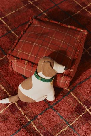 Lorena Canals Çocuk Odası Pufu, Tartan Mapple Red