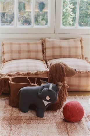 Lorena Canals Çocuk Odası Pufu, Tartan Pouf Rose