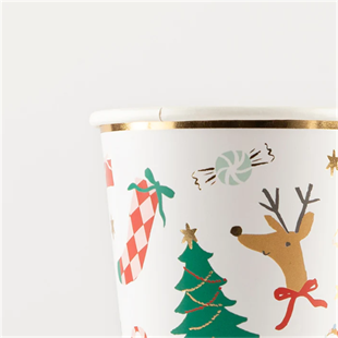 Meri Meri - Jolly Christmas Cups - Yeni Yıl Bardaklar (8li)