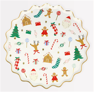Meri Meri - Jolly Christmas Side Plates - Yeni Yıl Tabaklar (M) (8li)
