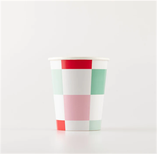 Meri Meri - Multi Check Cups - Kareli Bardaklar (8li)