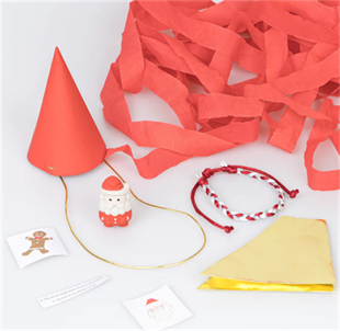 Meri Meri - Surprise Santa Hats - Süprizli Noel Baba Şapkalar (3lü)