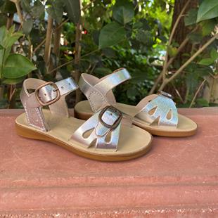 Samphire Marella Ruvalic Silver - Parlak Gümüş Rengi Deri Çocuk Sandaleti