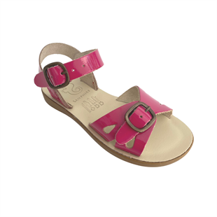 Samphire Marella Verniz Fuxia - Fuşya Rengi Deri Çocuk Sandaleti