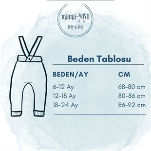 Askılı Organik Triko Bebek Taytı - Indigo