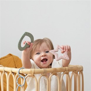 Bibs Baby Bitie Heart Diş Kaşıyıcı // Pink Plum