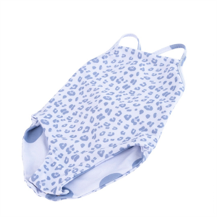 Çift Taraflı Kız Çocuk Mayo Lila Leopar & Puantiye