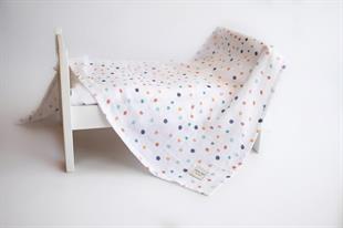 Çok Amaçlı Organik Müslin Örtü -Puantiye 100x100cm