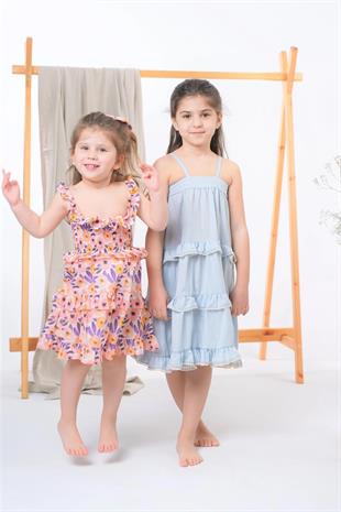 Floral Askılı Elbise