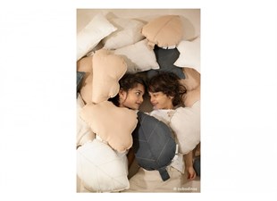 Fransız Dokuması Keten Yaprak Dekoratif Yastık, Sand / Limited Edition