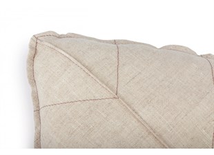 Fransız Dokuması Keten Yaprak Dekoratif Yastık, Bej / Limited Edition