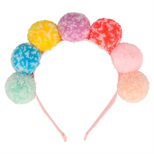 Meri Meri - Rainbow Pompom Headband - Gökkuşağı Ponpon Taç