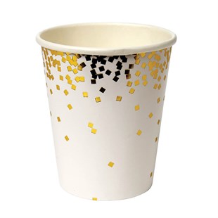 Meri Meri - Gold Square Confetti Party Cups - Altın Kare Konfetili Bardak