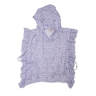 Leopard Başlıklı Müslin Panço