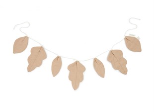 Fransız Dokuması Yaprak Garland,Sand    