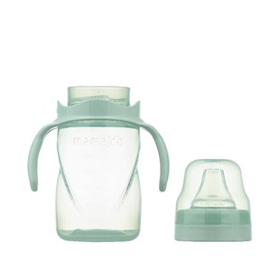 Mamajoo Kulplu Akıtmaz Eğitici Bardak Powder Green 270 ml & Anti-Kolik Bardak Ucu