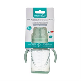 Mamajoo Kulplu Akıtmaz Eğitici Bardak Powder Green 270 ml & Anti-Kolik Bardak Ucu