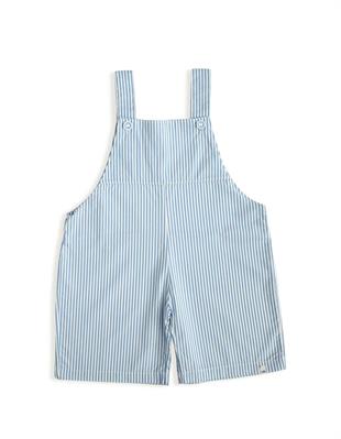 Mavi Çizgili Şort Tulum