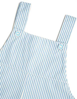 Mavi Çizgili Şort Tulum