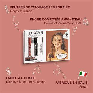 Nailmatic Geçici Dövme Kalem Seti(3 adet) + Aktivite Kitabı// Art - Funny Tribe