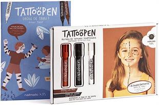 Nailmatic Geçici Dövme Kalem Seti(3 adet) + Aktivite Kitabı// Art - Funny Tribe