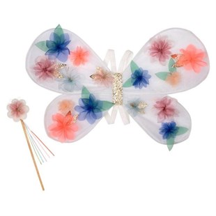 Meri Meri - Organza Flower Wings & Wand - Çiçekli Kanat & Değnek