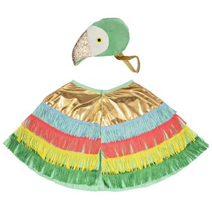 Meri Meri - Parrot Fringed Cape Dress Up - Papağan Pelerinli Kostüm