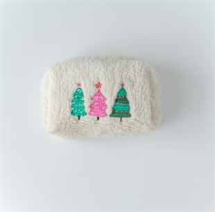 Peluş Organizer Çanta - Yılbaşı Ağaçları