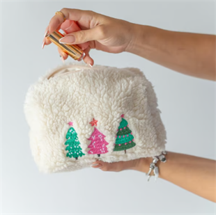 Peluş Organizer Çanta - Yılbaşı Ağaçları