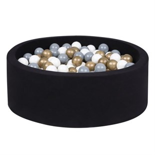 Siyah Top Havuzu - Altın/Gri/Beyaz
