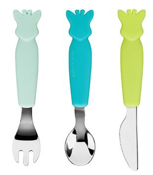 Sophie La Girafe Metal Çatal Bıçak Takımı // Mavi