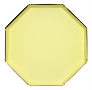 Meri Meri - Pale Yellow Plates - Sarı Tabaklar - 8li