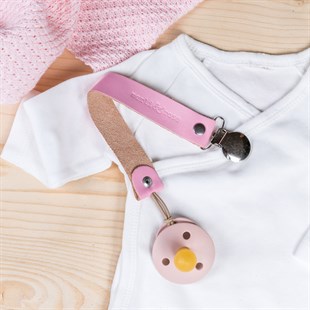 Vejetal Deri Emzik Askısı - Baby Pink