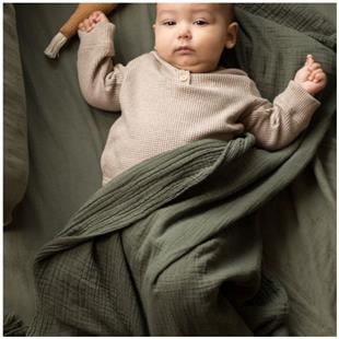 Wabi Sabi Çift Kat Müslin Battaniye,Vetiver