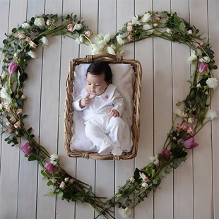 Yakası Nakışlı Tulum / Kız (0-3 ay)