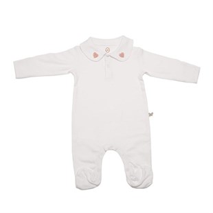 Yakası Nakışlı Tulum / Kız (0-3 ay)