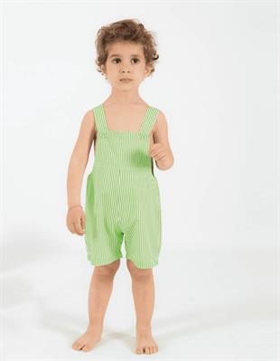 Yeşil Çizgili Şort Tulum