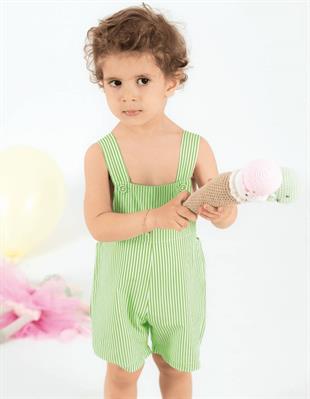 Yeşil Çizgili Şort Tulum