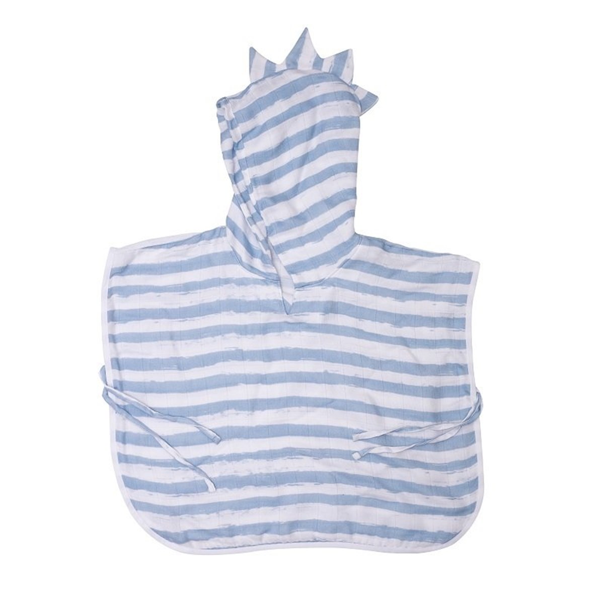 Blue Stripes Başlıklı Müslin Panço