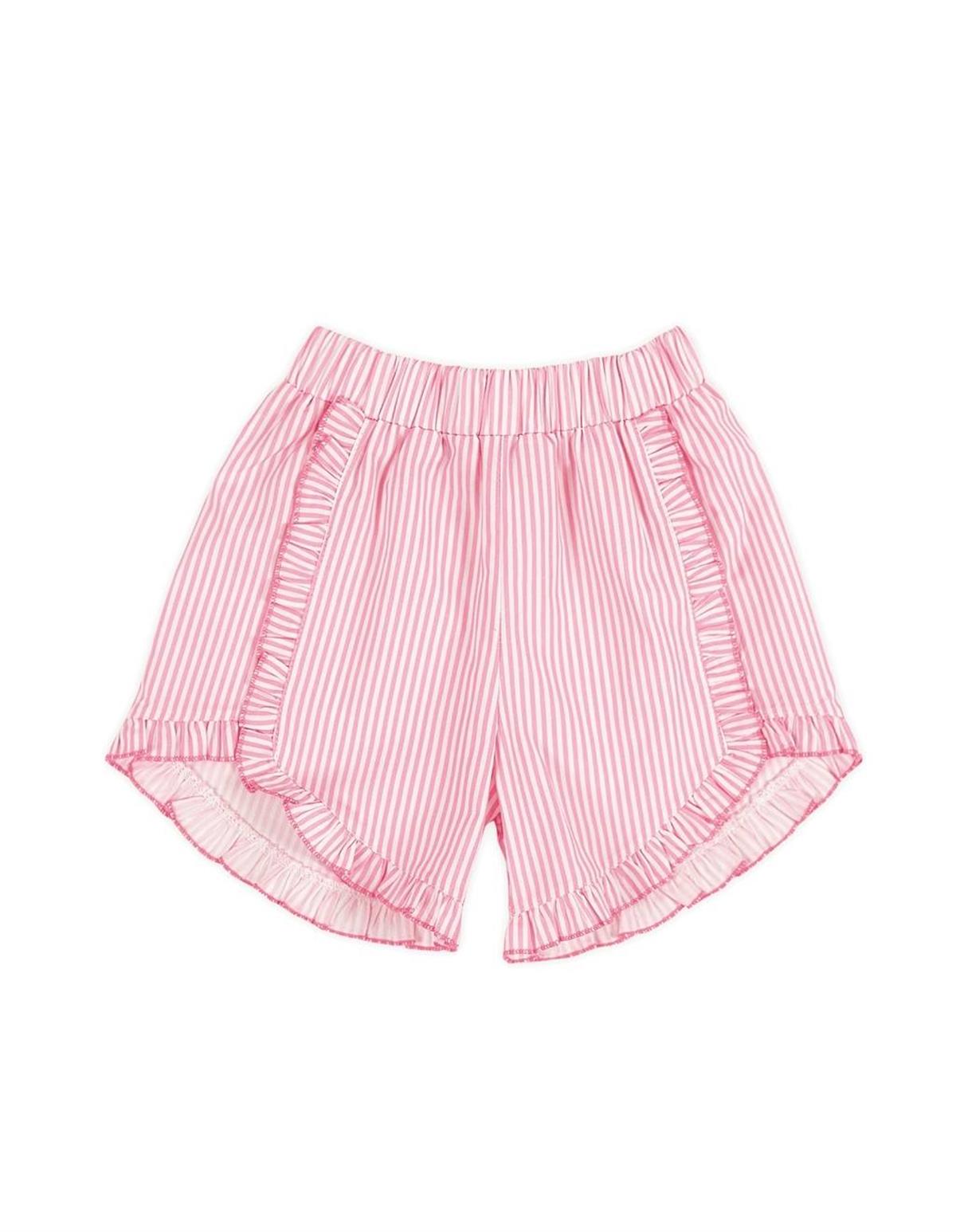 Çizgili Fırfırlı Şort