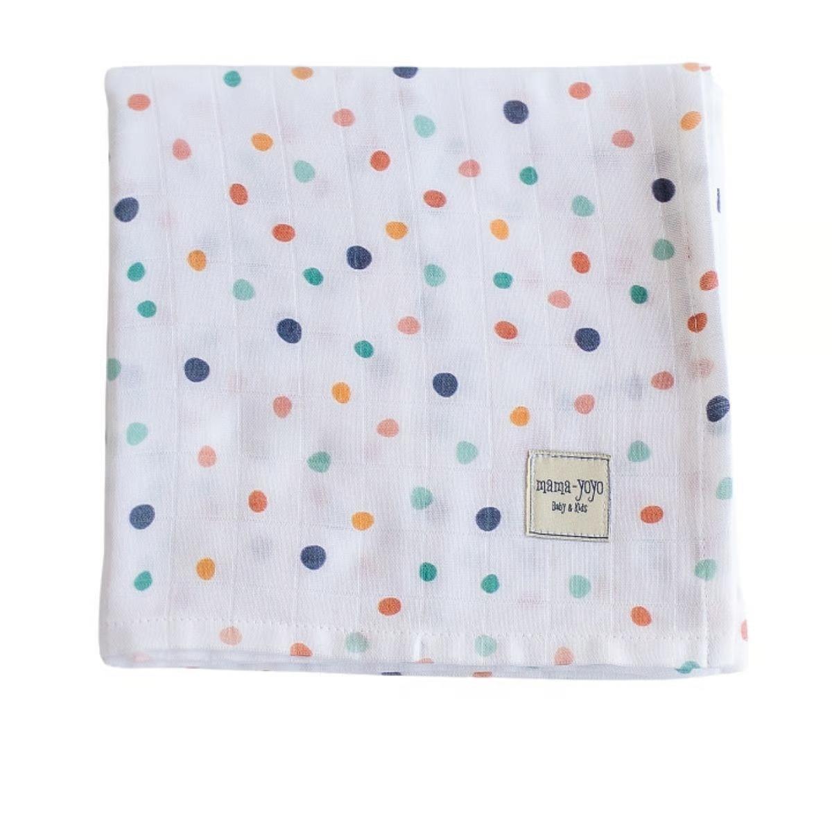 Çok Amaçlı Organik Müslin Örtü // Ağız bezi hediyeli Love Dots - Puantiye 100x100cm