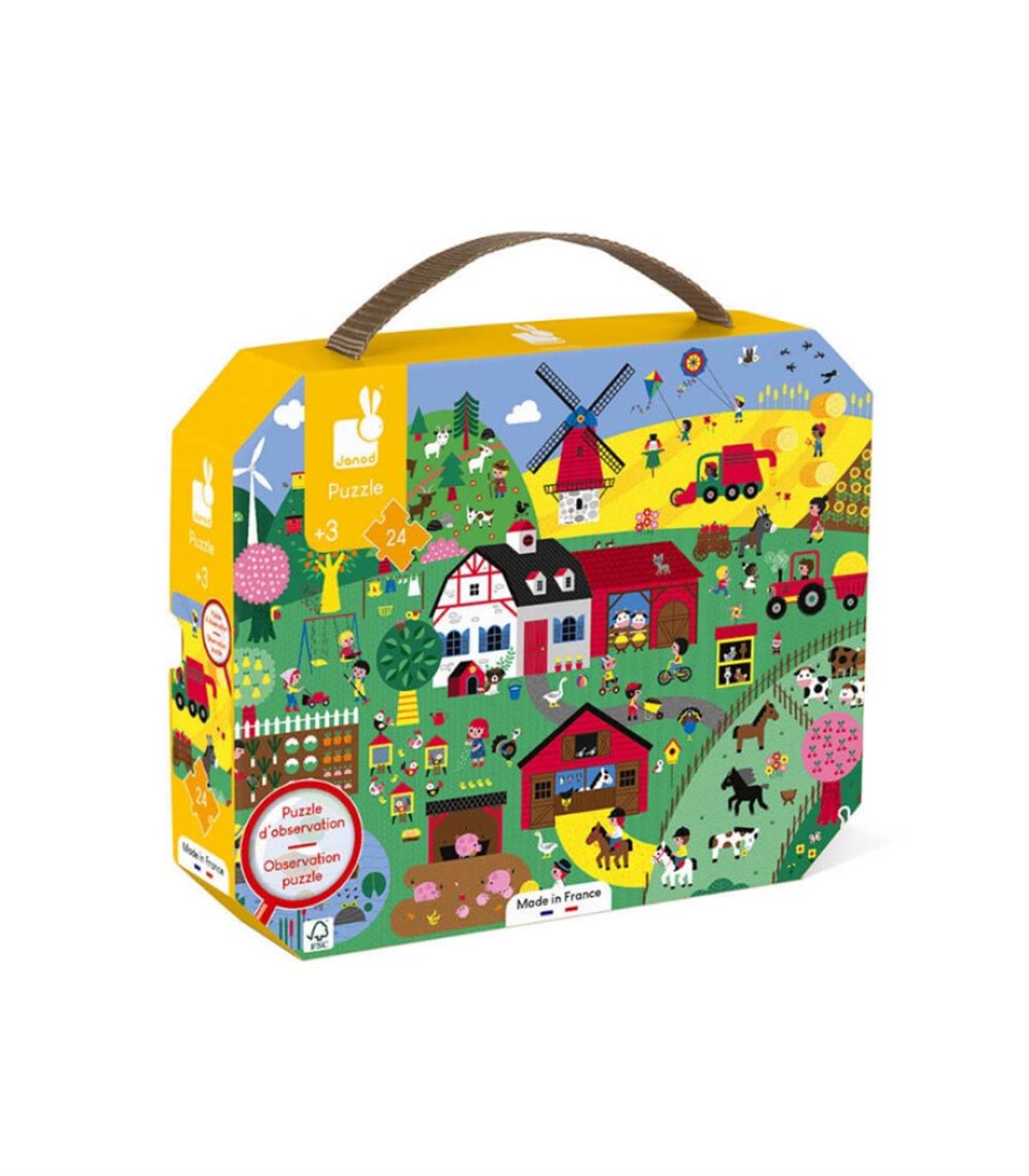 Janod 36 Parça Çantalı Puzzle - Çiftlik