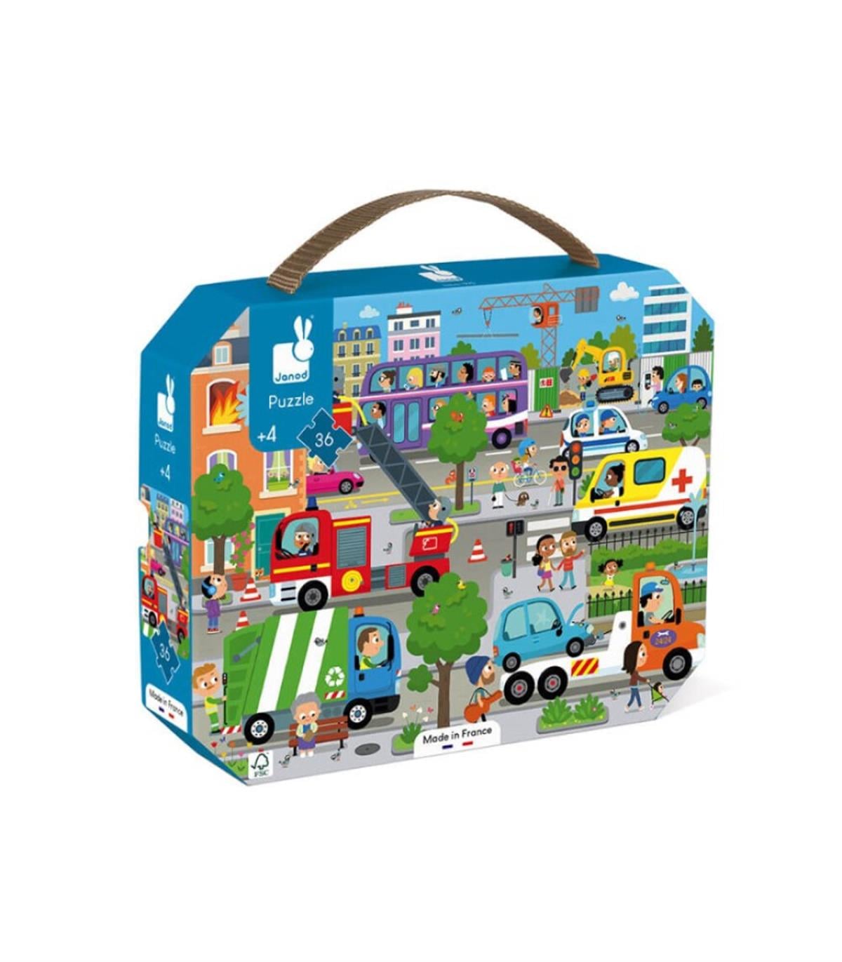 Janod 36 Parça Çantalı Puzzle - Şehir