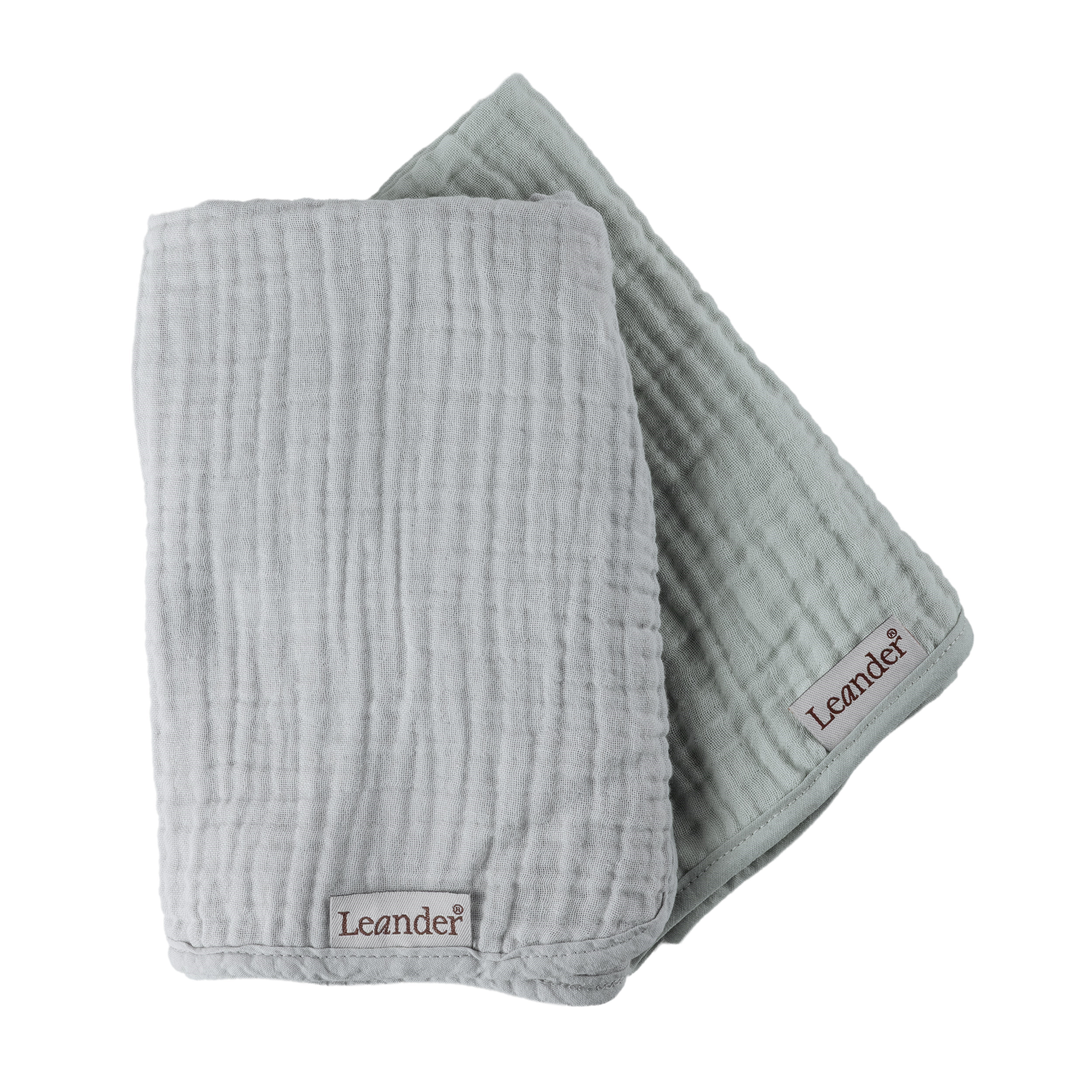 Leander Matty 2li Set Müslin Örtü, Pearl Grey / Sage Green