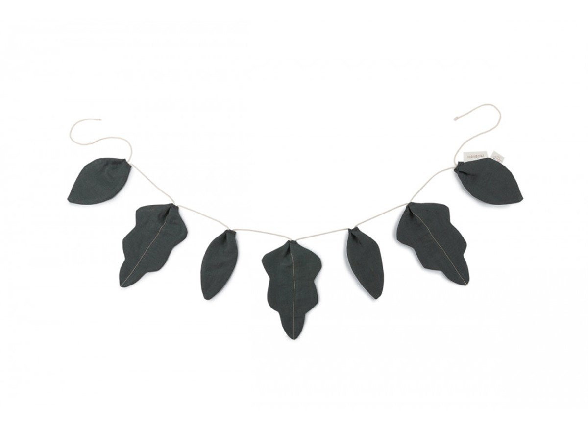 Lin Francais Yaprak Garland,Green Blue