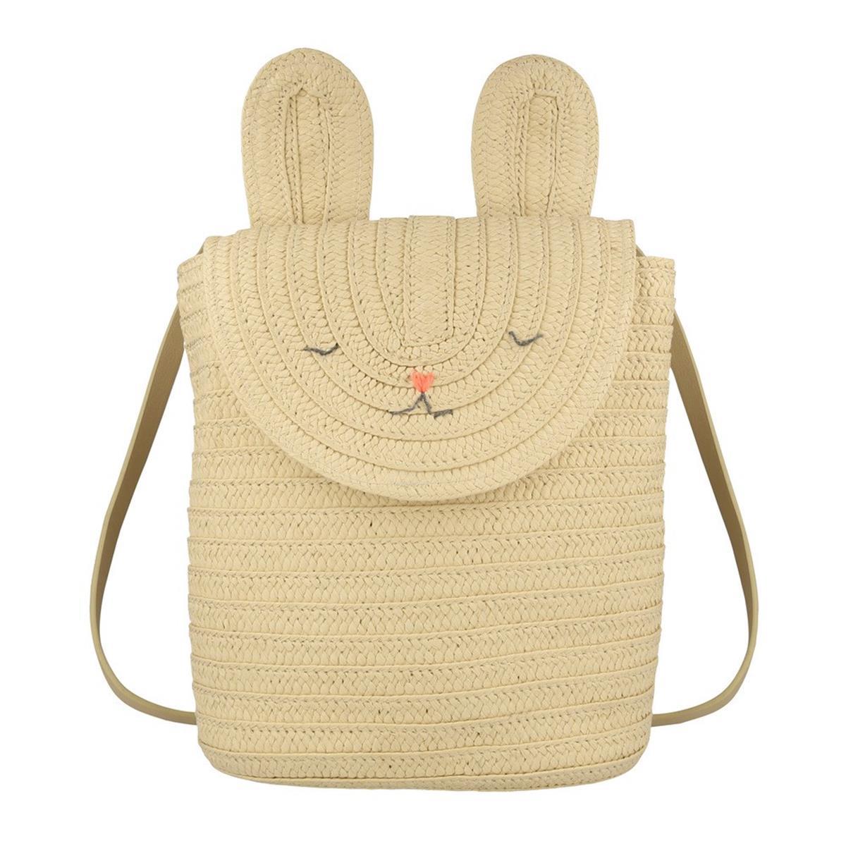 Meri Meri - Raffia Bunny Backpack - Rafya Tavşan Sırt Çantası
