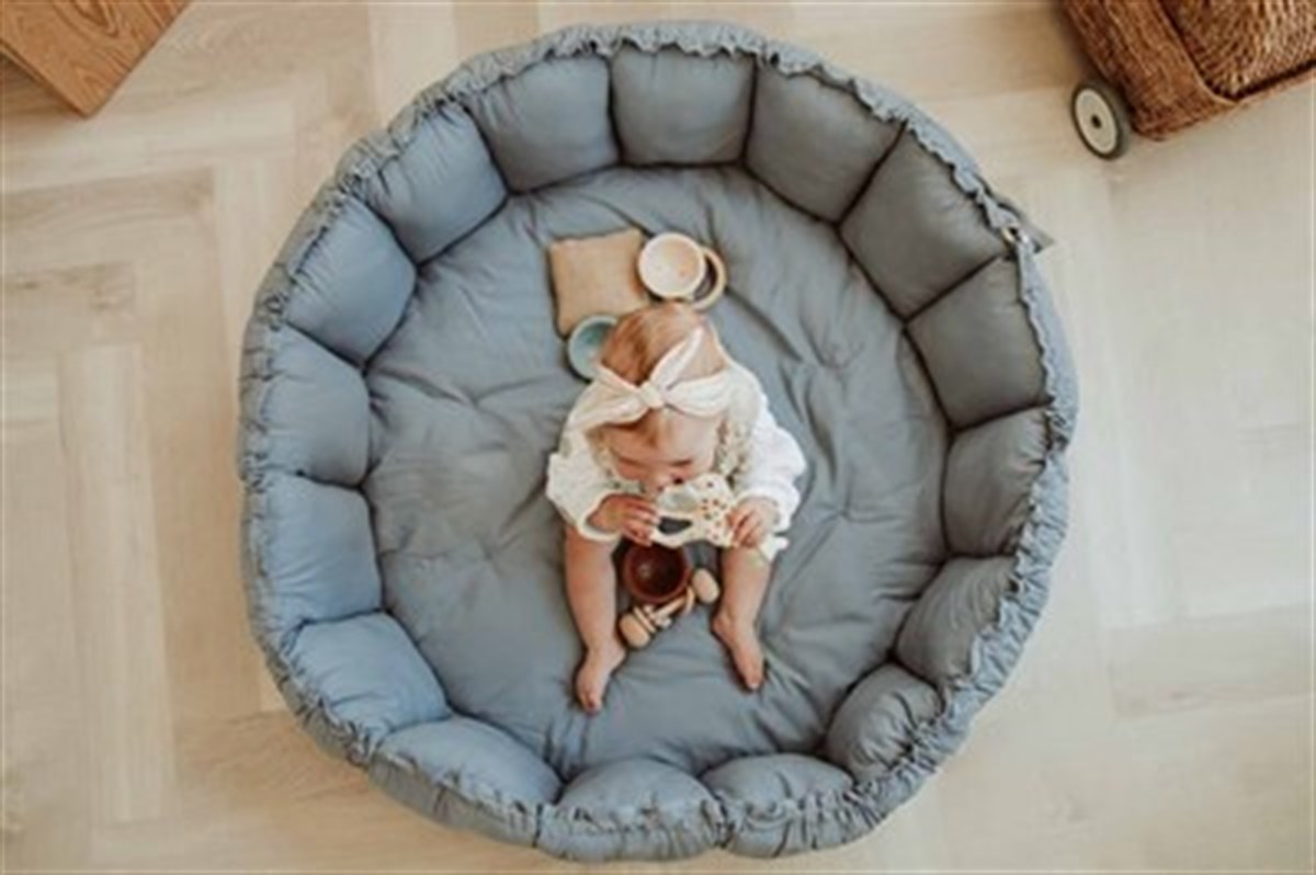 Play & Go Oyun Matı, Bloom Dusty Blue Organic