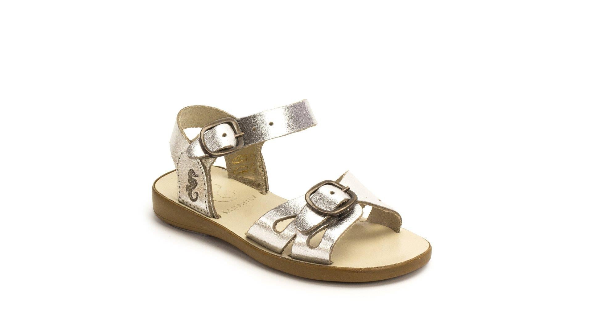 Samphire Marella Ruvalic Silver - Parlak Gümüş Rengi Deri Çocuk Sandaleti