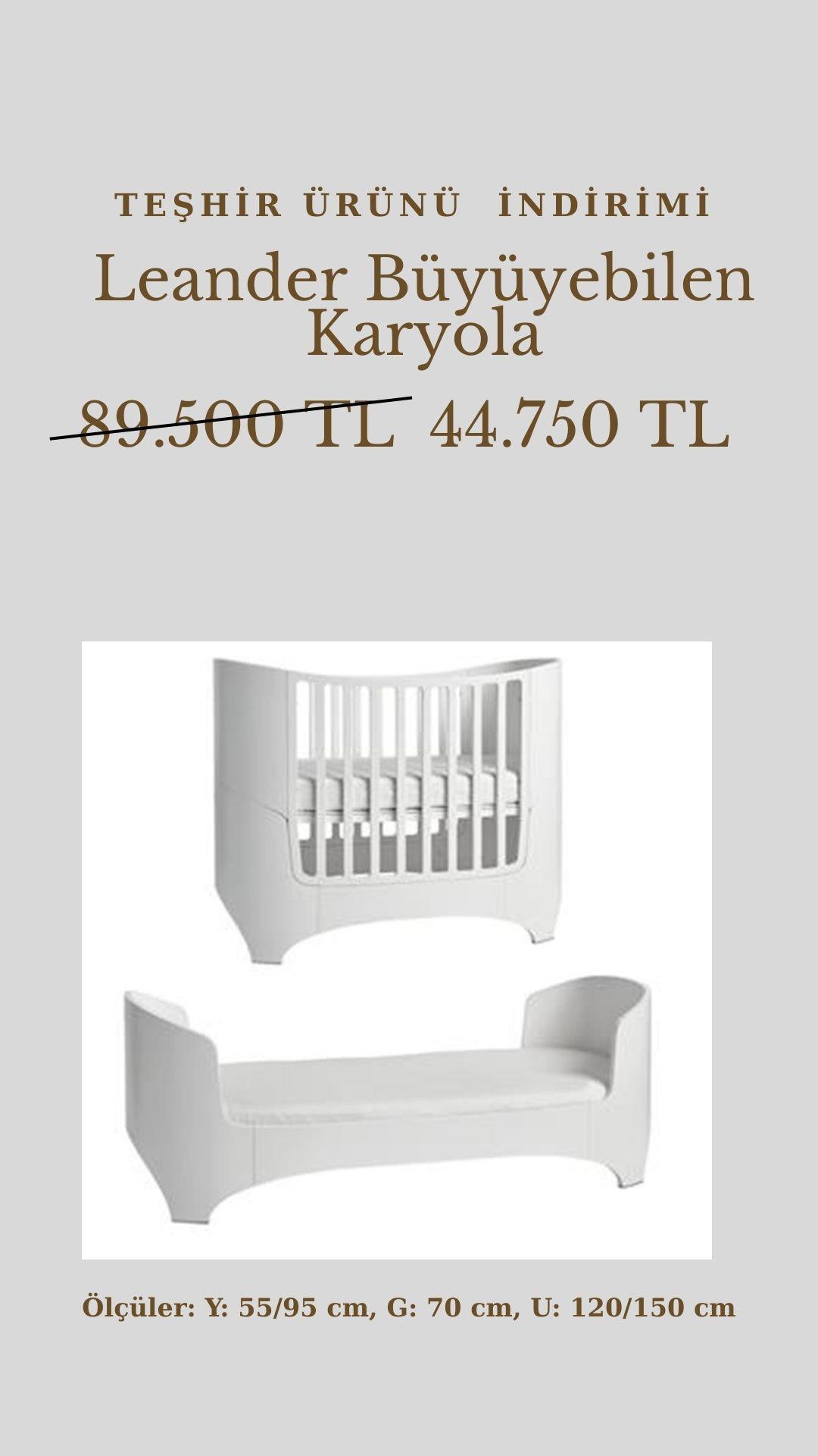 TEŞHİR ÜRÜNÜ / Leander Classic Jr. Çocuk Karyolası,  Beyaz